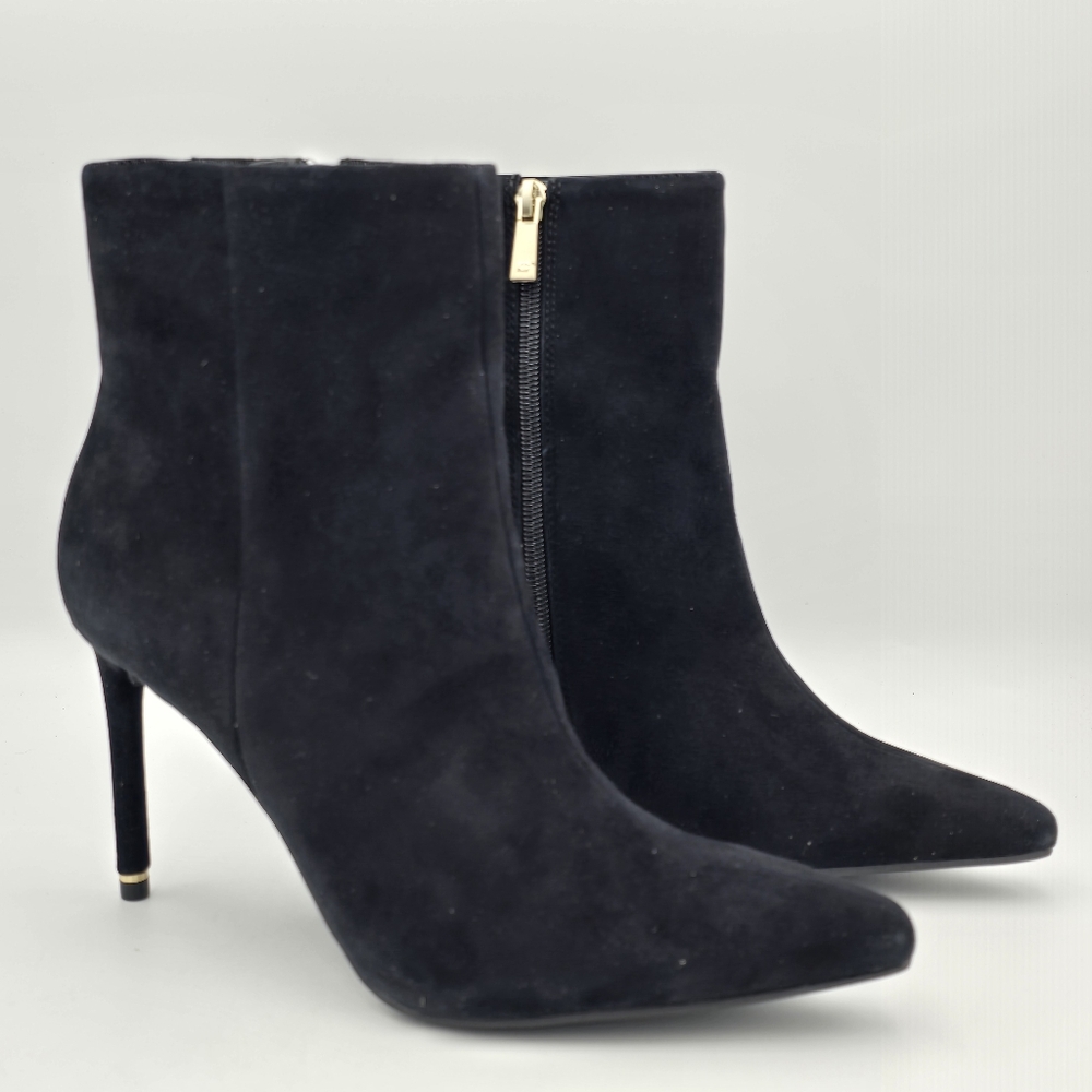 Kenneth Cole New York Quincy Suede Heel Ankle Booties, Black: Women's 9.5M